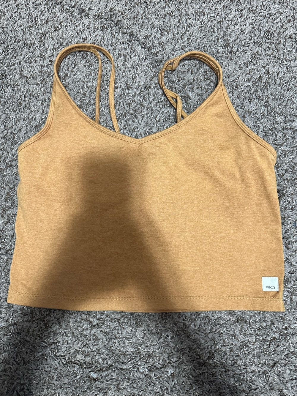 Vuori Women's Tan Cropped Tank Top